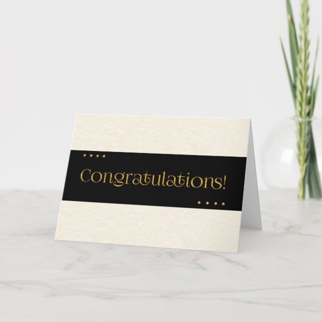 Congratulations Beige and Black Card (Front)