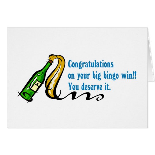Congratulations bingo winner card