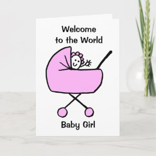 Congratulations Birth Baby Girl Pink Card