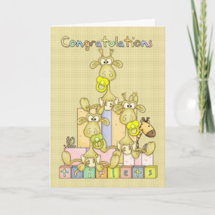 Congratulations Birth Of Triplets Greeting Card