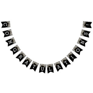 Congratulations Black and Gold Bunting