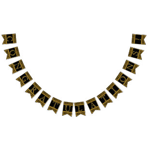Congratulations - Black and Gold Bunting