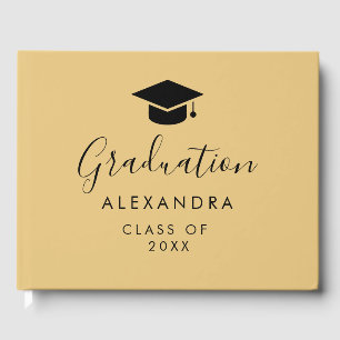 Congratulations Black Gold Graduation Guest Book