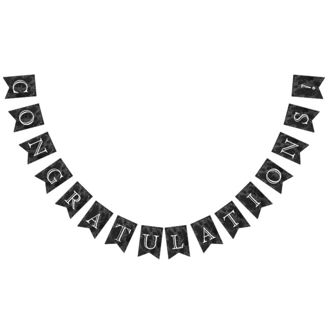 Congratulations - Black Marble Bunting (All)