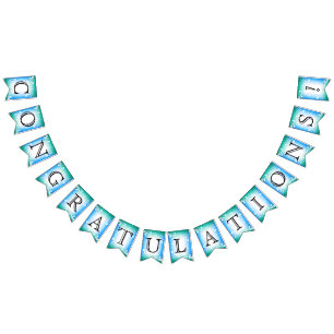 Congratulations - Blue and Teal Bunting