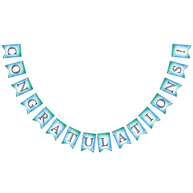 Congratulations - Blue and Teal Bunting (All)