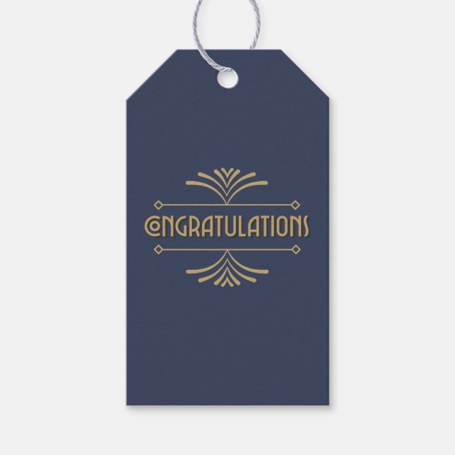 Congratulations Blue Gift Tags (Front)