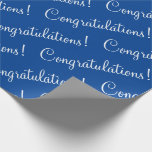 Congratulations Blue White  Wrapping Paper<br><div class="desc">Congratulations!  Blue & white gift wrap paper for a graduation,  baby shower,  promotion,  new baby,  etc.  Simple & sweet.</div>