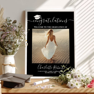 Congratulations Boho Graduation Welcome Photo Sign