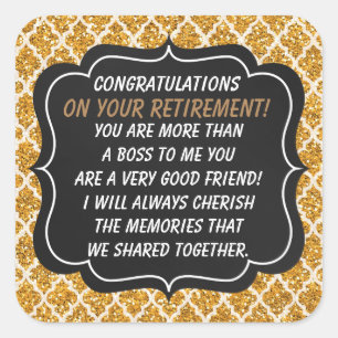 Congratulations Boss retirement sticker fun