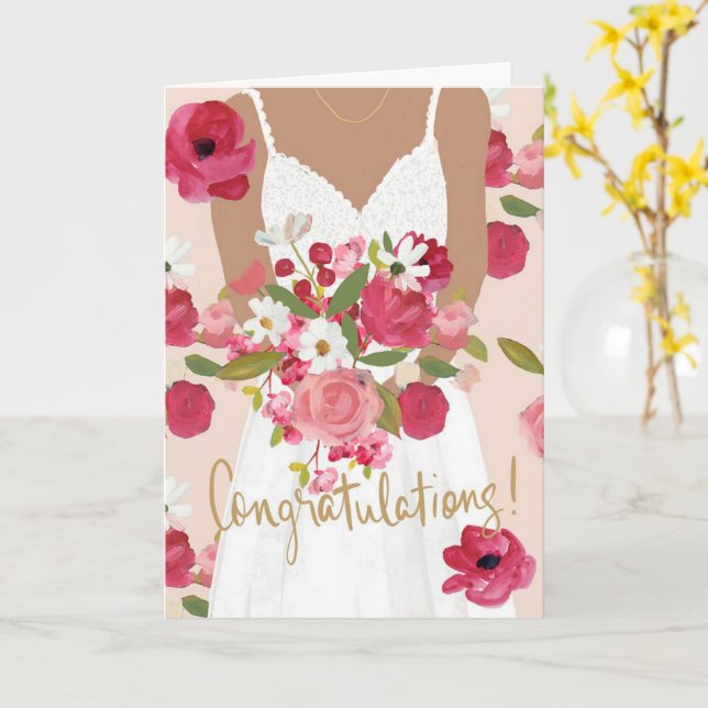 Congratulations Bridal Shower  Card (Yellow Flower)