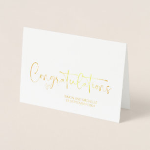 Congratulations Bride and Groom Wedding Engagement Foil Card