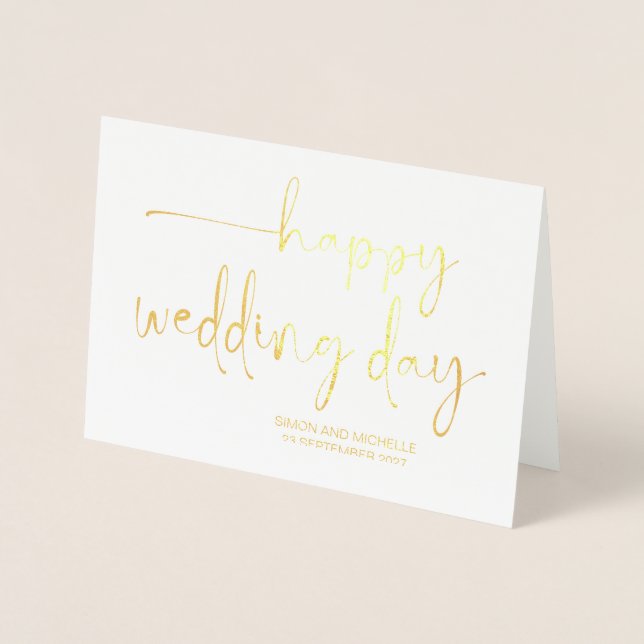 Congratulations Bride and Groom Wedding Engagement Foil Card (Front)