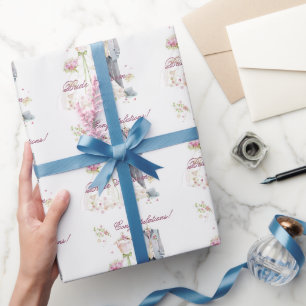 Congratulations! Bride & Groom Wedding Dress  Wrapping Paper