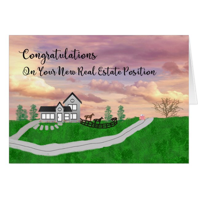 Congratulations Card for New Real Estate Position (Front Horizontal)