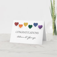 Congratulations Card - LGBTIQ Rainbow Pride Hearts