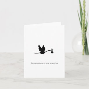 Congratulations Card, new arrival, stork, cute Card