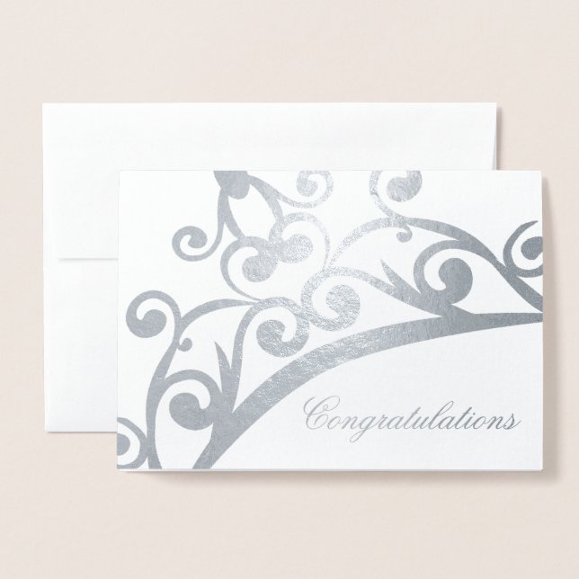 Congratulations Card-Pageant Crown Foil Card (Front With Envelope)