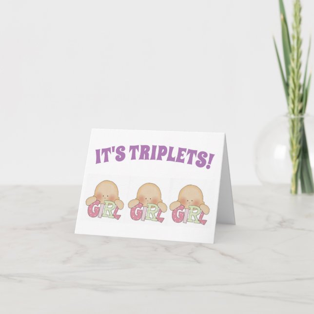 Congratulations Card - Triplets Girls (Front)