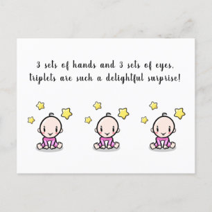 congratulations card triplets, newborn triplets