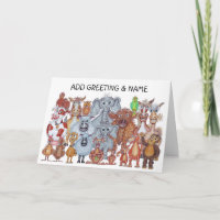 Congratulations Caricature Animals Card