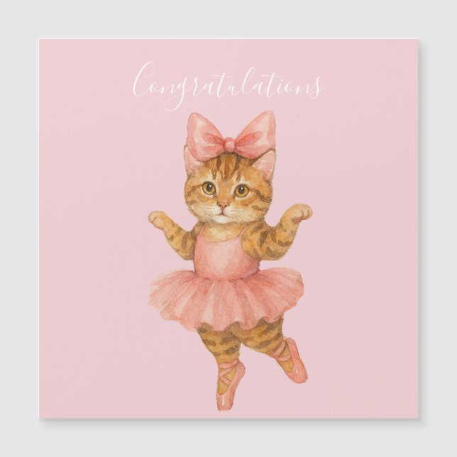 COngratulations Cat Ballerina Pink (Front)