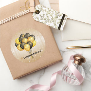 Congratulations! Celebration Balloons. Classic Round Sticker