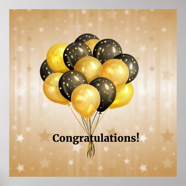 Congratulations! Celebration Balloons. Poster (Front)
