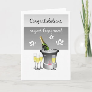 Congratulations Champagne Card For Engaged Couple