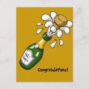 Congratulations Champagne Postcard