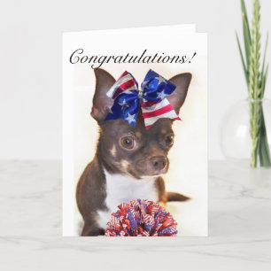 Congratulations Cheerleader chihuahua dog card