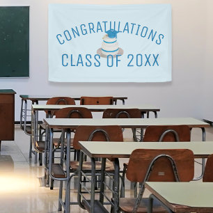 Congratulations Class Graduation Blue Banner