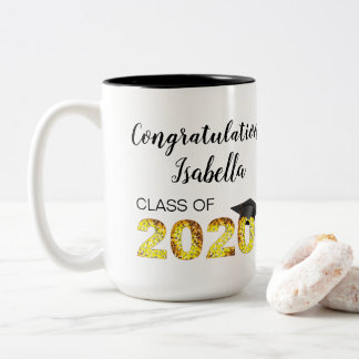 Congratulations Class of 2020 Personalized Name Two-Tone Coffee Mug