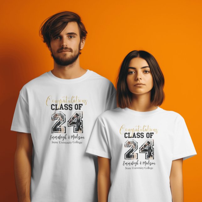 Congratulations Class of 2024 Photo Best Friends T-Shirt (Creator Uploaded)