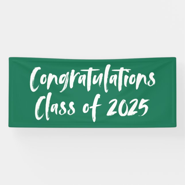 Congratulations Class of 2025 Green Graduation Banner (Horizontal)