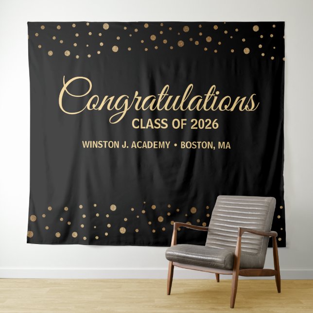 Congratulations Class of 2026 backdrop graduation  Tapestry (In Situ (Horizontal))