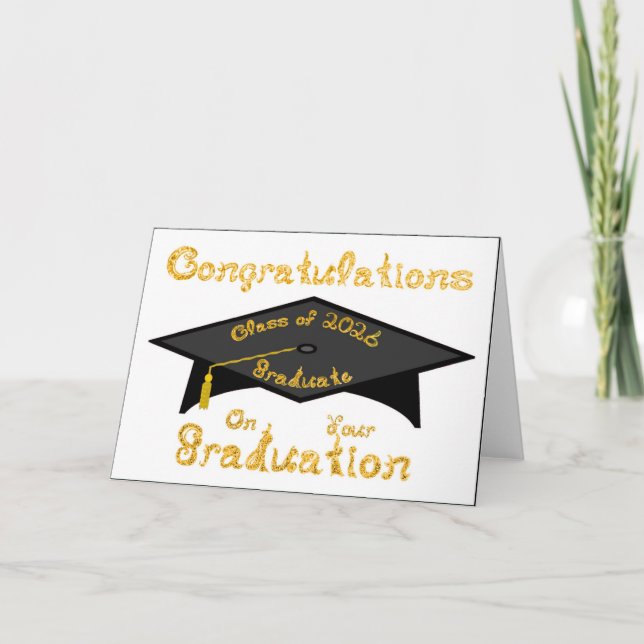 Congratulations Class of 2026 Graduate Black Gold Card (Front)