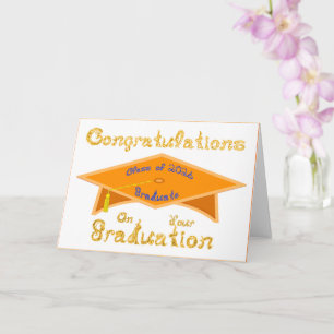 Congratulations Class of 2026 Graduate Orange Blue Card