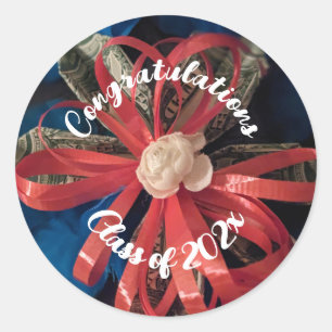 Congratulations Class of 202x money sticker red 