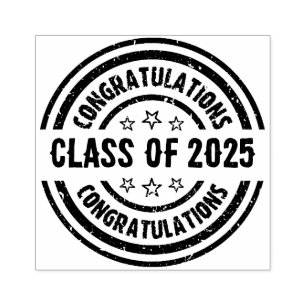 Congratulations Class of 20XX Rubber Stamp