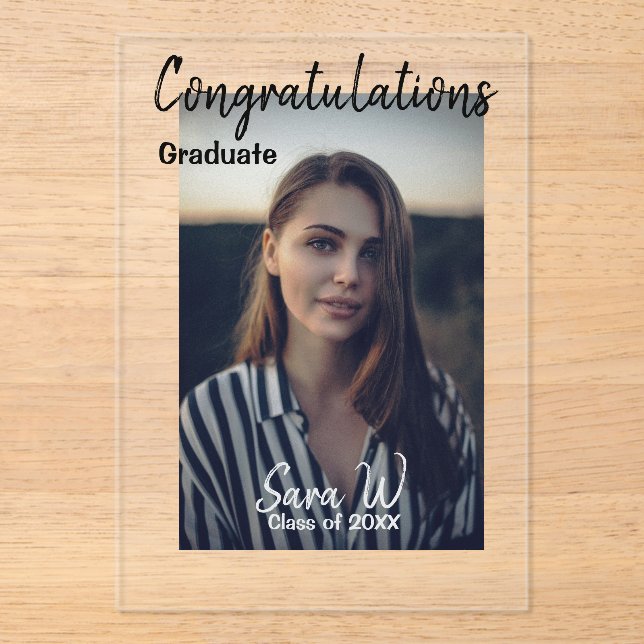 Congratulations class of add year name school col acrylic invitations (Front)