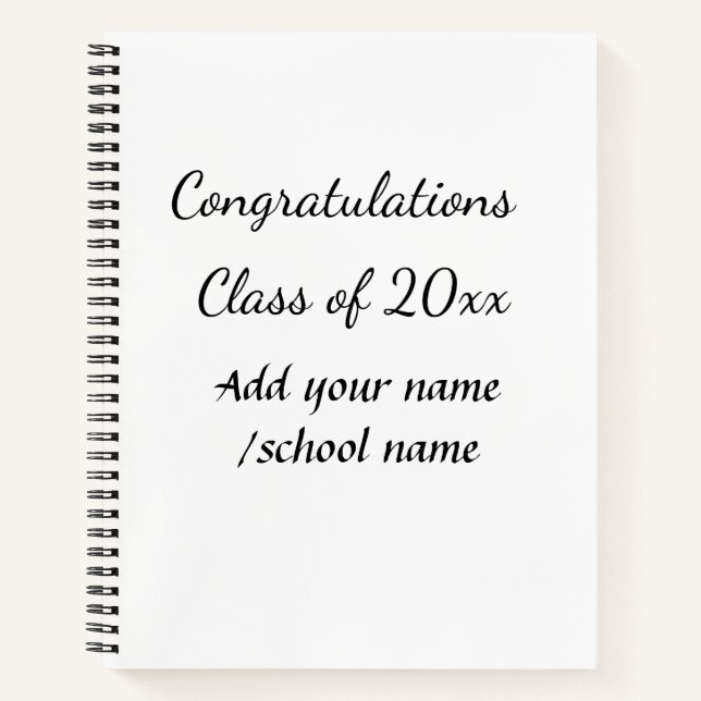 Congratulations class of add year name school col notebook (Front)