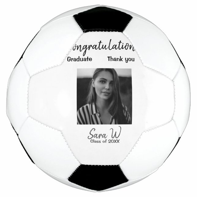 Congratulations class of add year name school col soccer ball (Front)