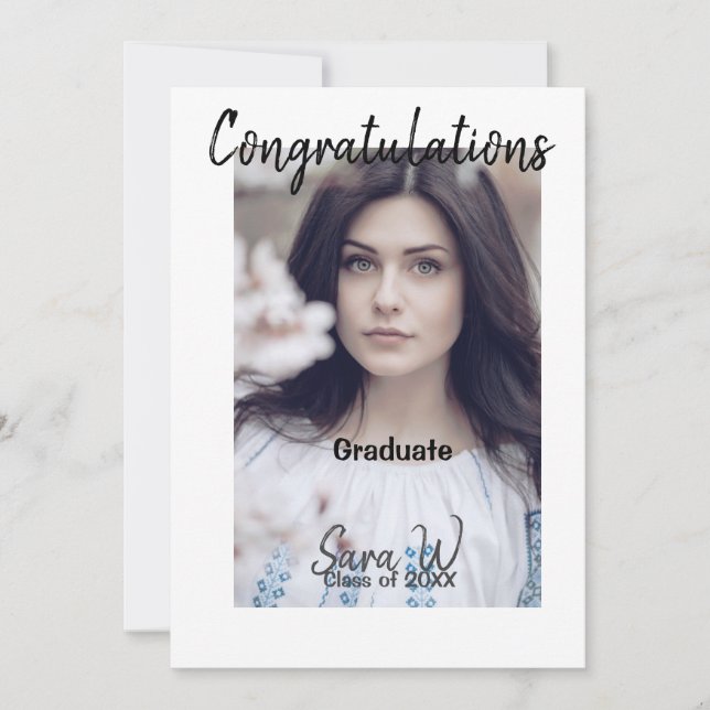 Congratulations class of add year name school col thank you card (Front)