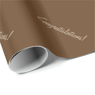 Congratulations! Classic Dark Brown Gift Wrapping Wrapping Paper
