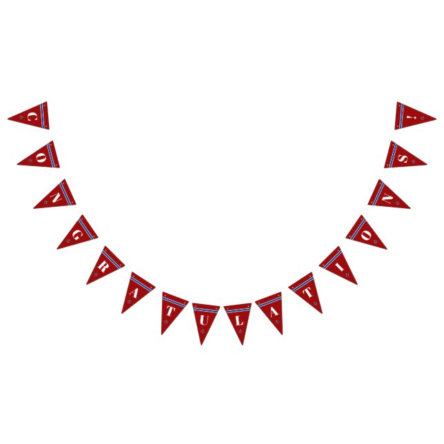 Congratulations Classic Nautical Anchor Stripes Bunting (All)