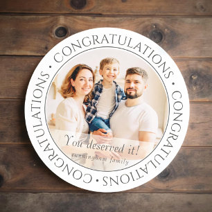 Congratulations   Classic Simple Custom Photo Round Sticker