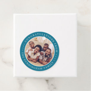 Congratulations Classic Simple Family Photo Favour Tags