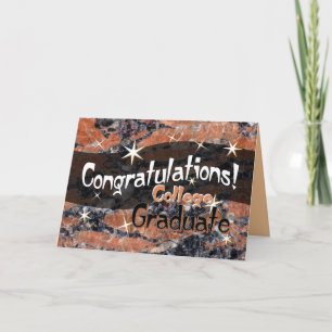 Congratulations College Graduate Orange and Black Card