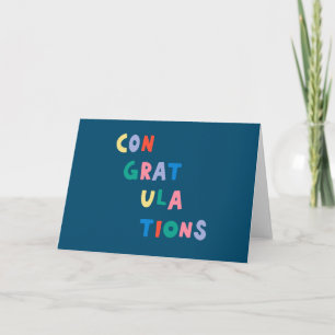 Congratulations   Colorful Whimsical Typography Card